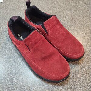 L.L. Bean Red Suede Slip On Loafers Size 6.5 G200